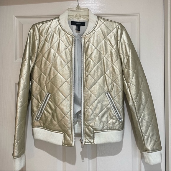 Golden Metallic winter jacket - Picture 1 of 7
